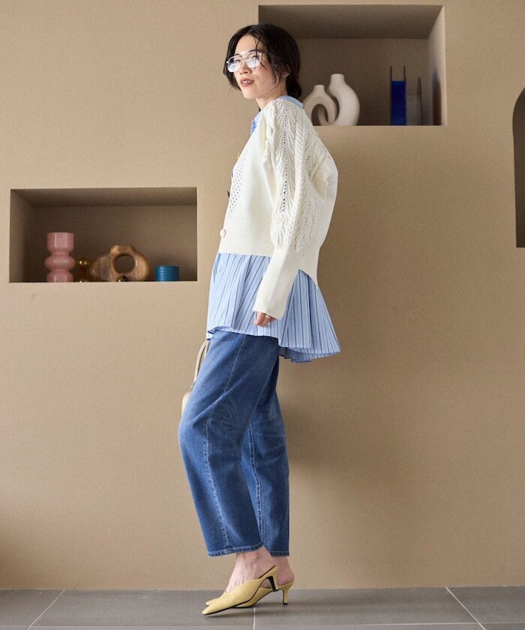 FREAKS STORE 立體麻花編織澎袖貝殼釦針織外套_21