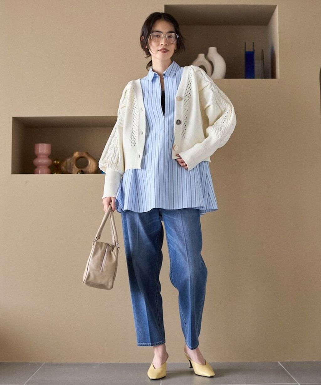 FREAKS STORE 立體麻花編織澎袖貝殼釦針織外套_19