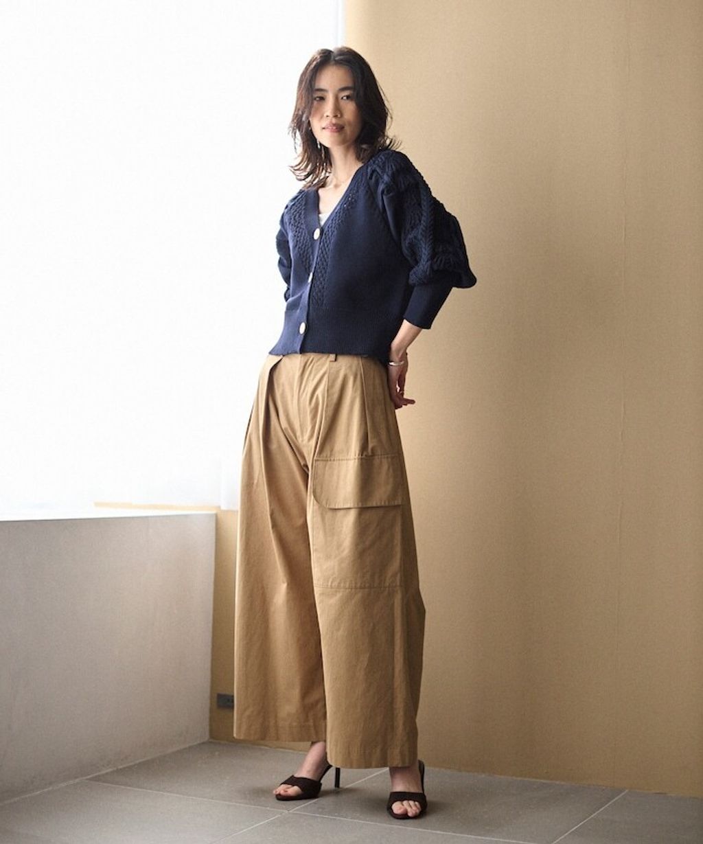 FREAKS STORE 立體麻花編織澎袖貝殼釦針織外套_36