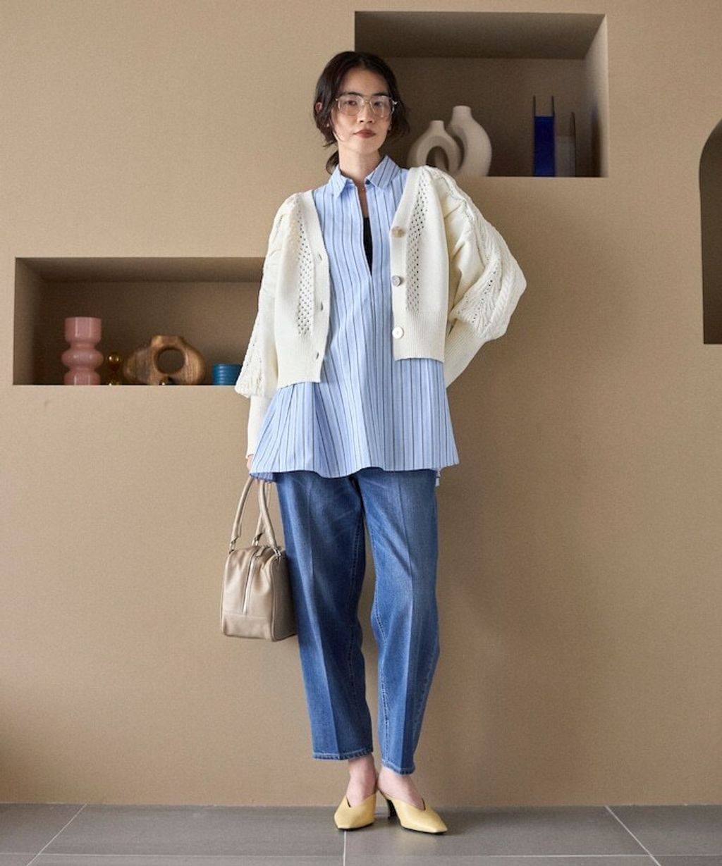 FREAKS STORE 立體麻花編織澎袖貝殼釦針織外套_15