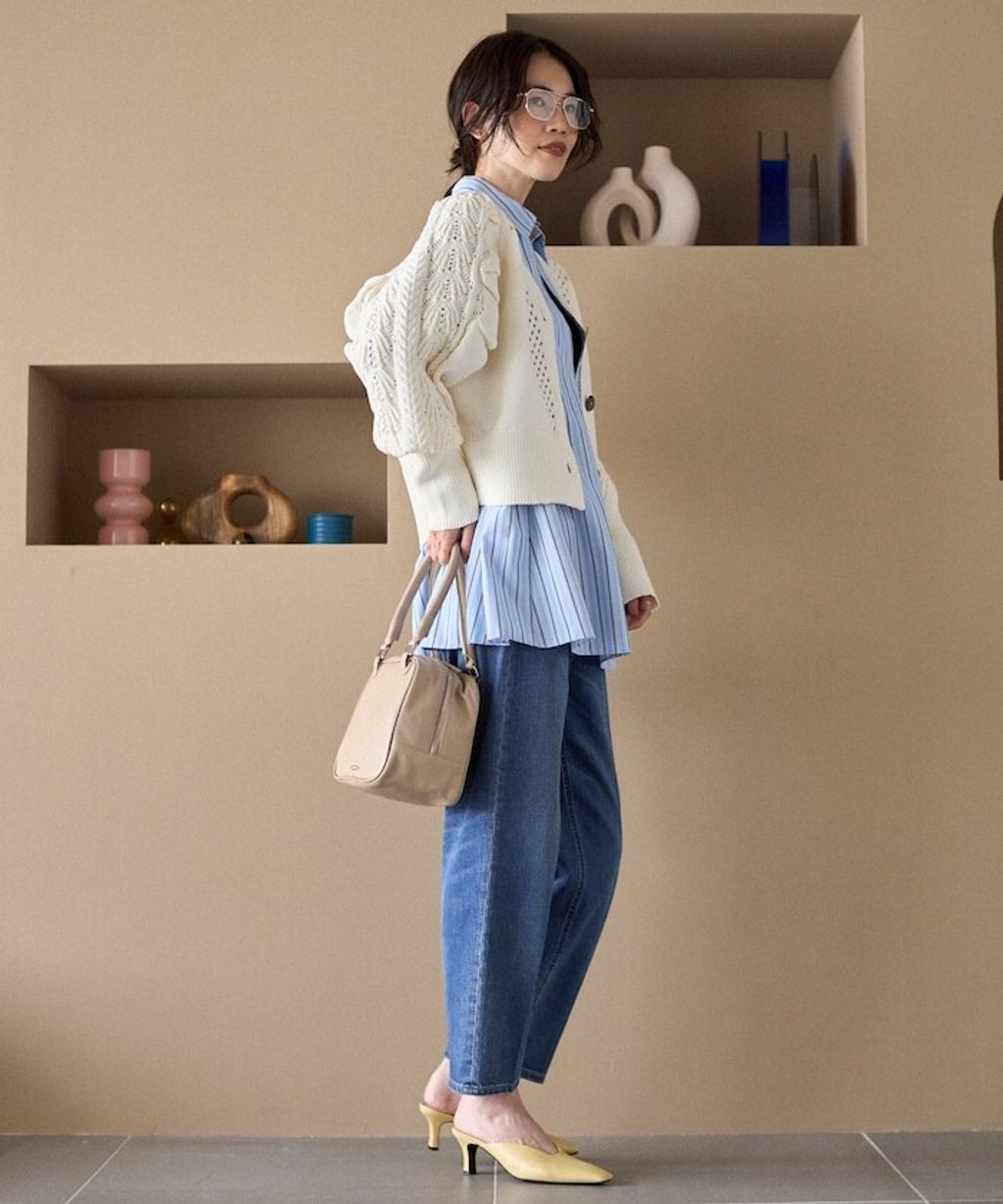 FREAKS STORE 立體麻花編織澎袖貝殼釦針織外套_20