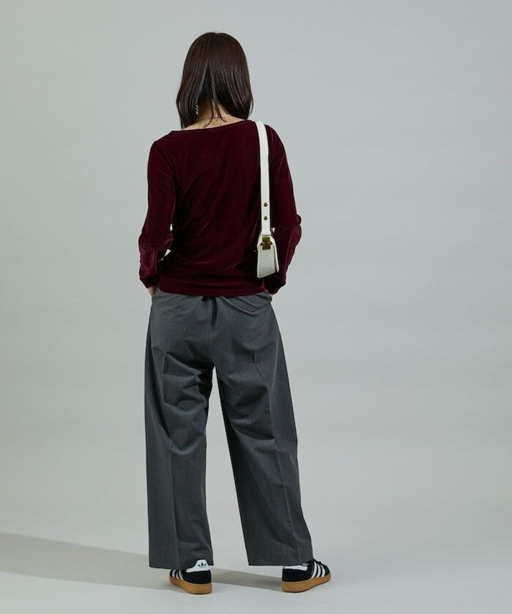 FREAKS STORE 天鵝絨亨利領修身長袖上衣_26