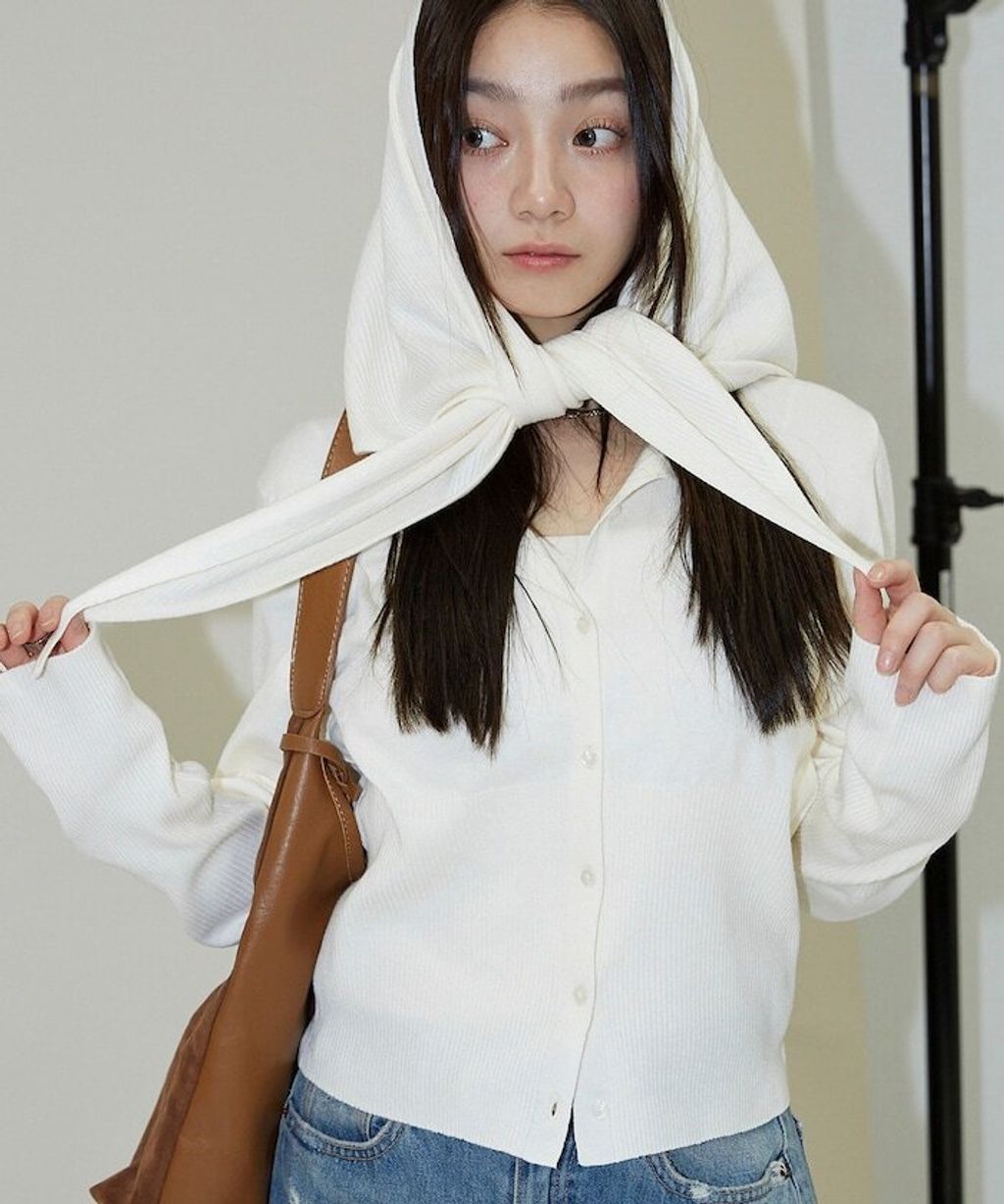 FREAKS STORE 圓領針織親膚開襟衫套組(附多功能披肩)_1