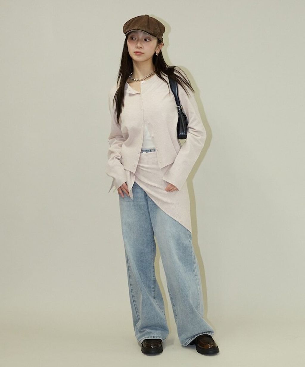 FREAKS STORE 圓領針織親膚開襟衫套組(附多功能披肩)_21