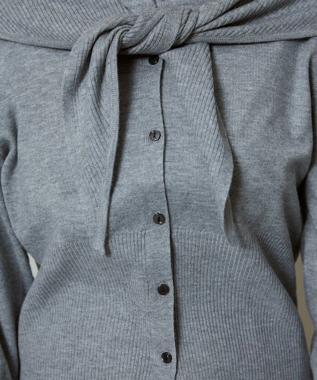 FREAKS STORE 圓領針織親膚開襟衫套組(附多功能披肩)_14