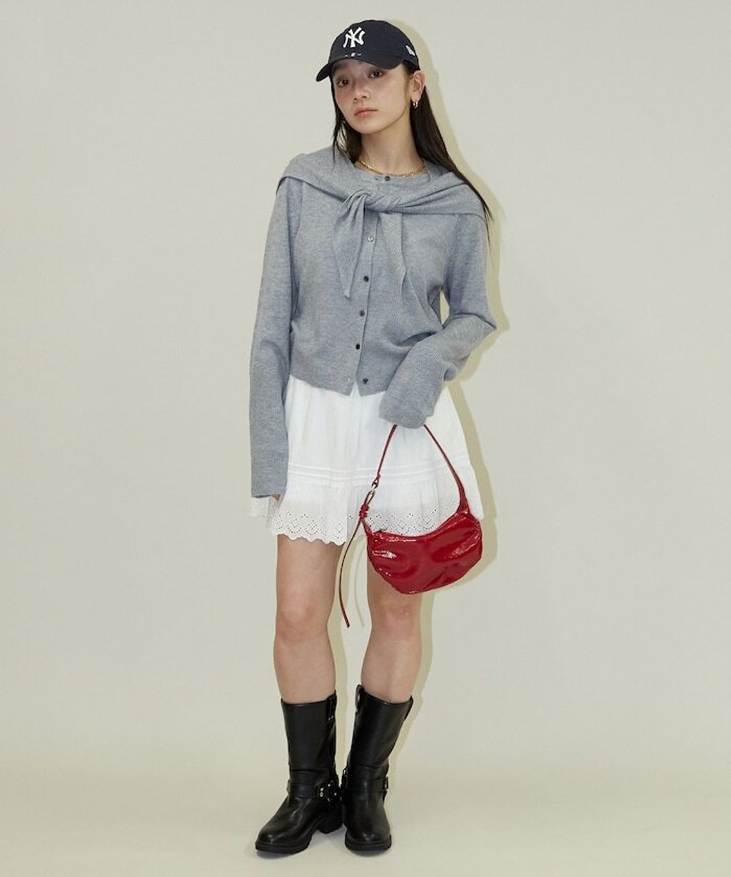 FREAKS STORE 圓領針織親膚開襟衫套組(附多功能披肩)_8