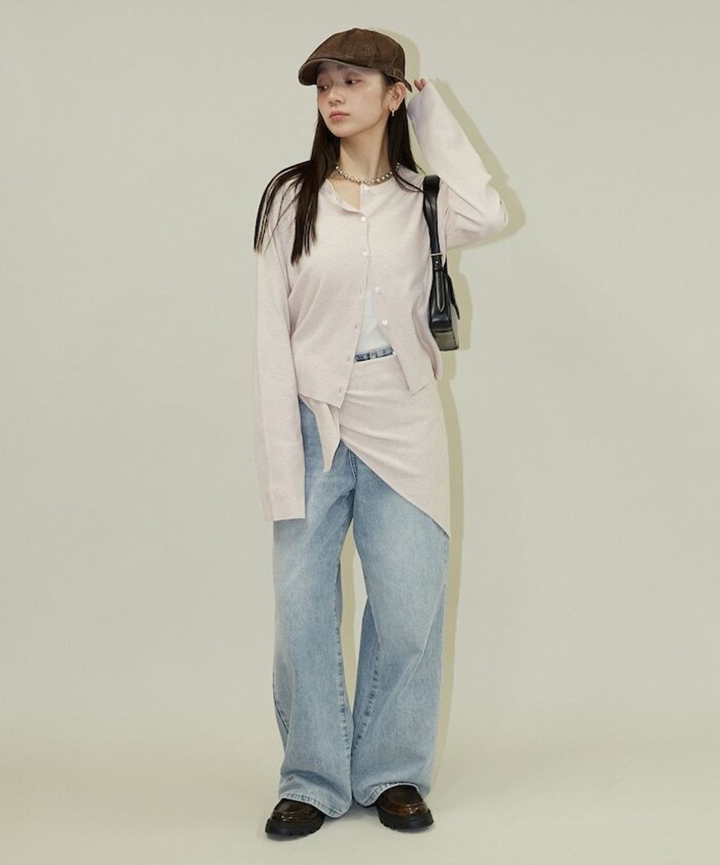 FREAKS STORE 圓領針織親膚開襟衫套組(附多功能披肩)_18