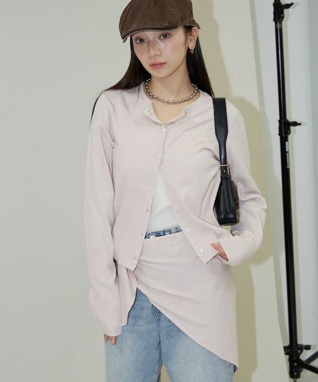 FREAKS STORE 圓領針織親膚開襟衫套組(附多功能披肩)_17