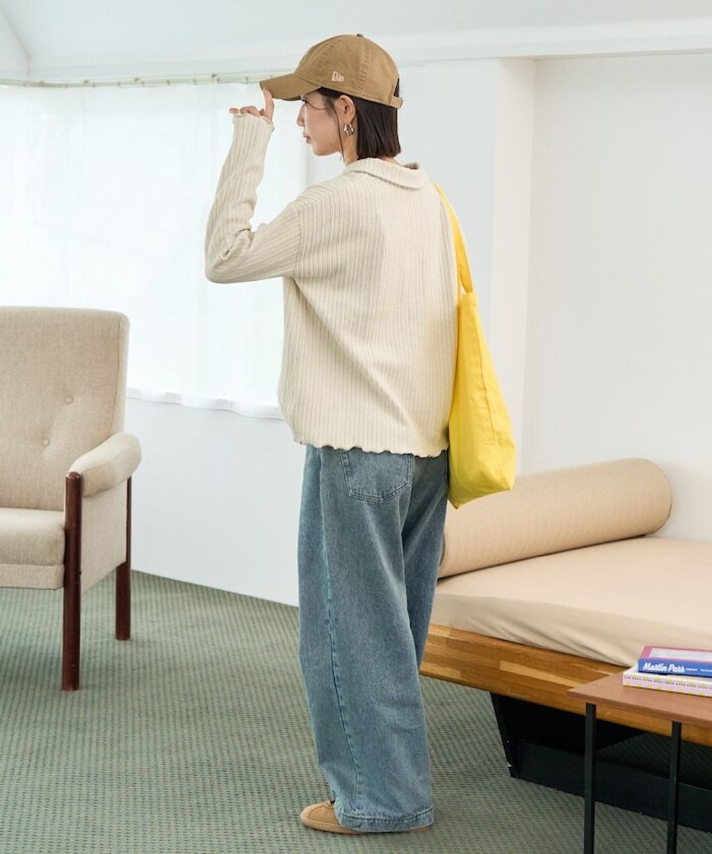 FREAKS STORE 細編麻花保暖POLO領針織上衣_8