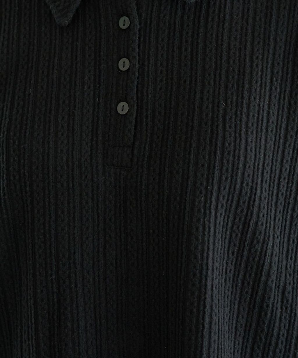 FREAKS STORE 細編麻花保暖POLO領針織上衣_44