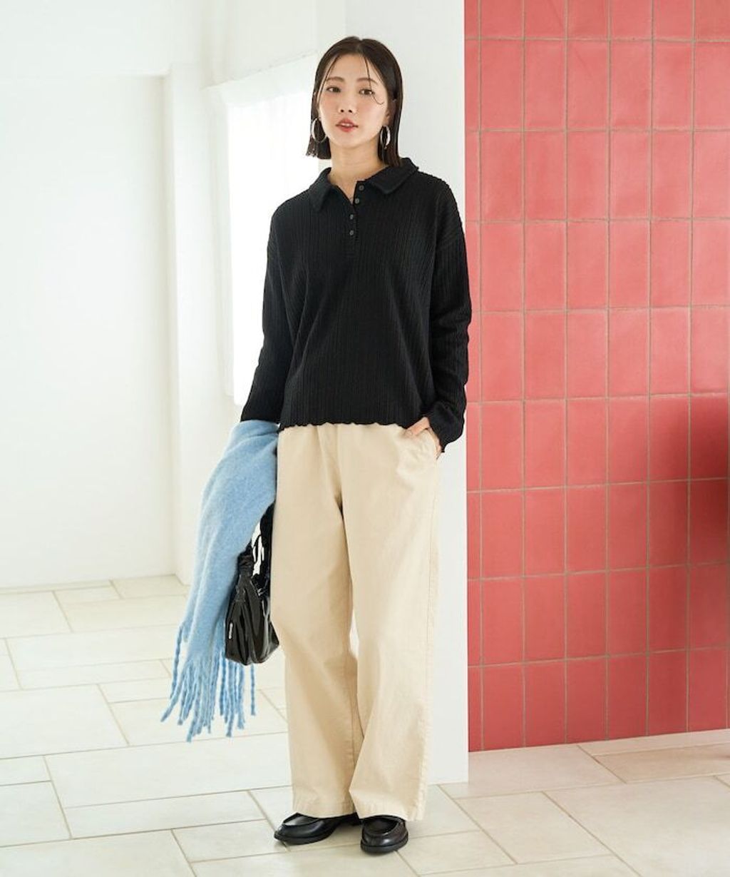 FREAKS STORE 細編麻花保暖POLO領針織上衣_31