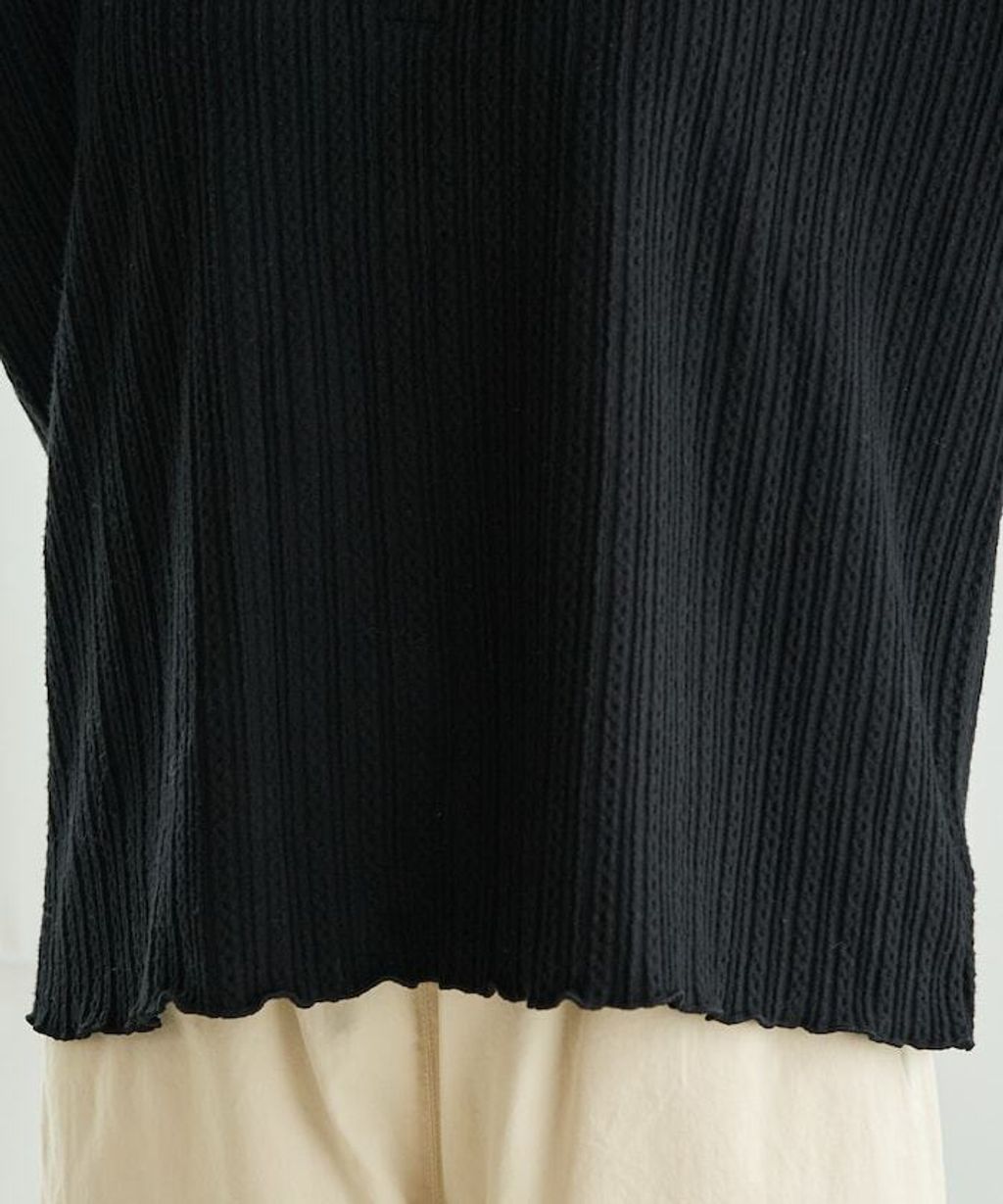 FREAKS STORE 細編麻花保暖POLO領針織上衣_42