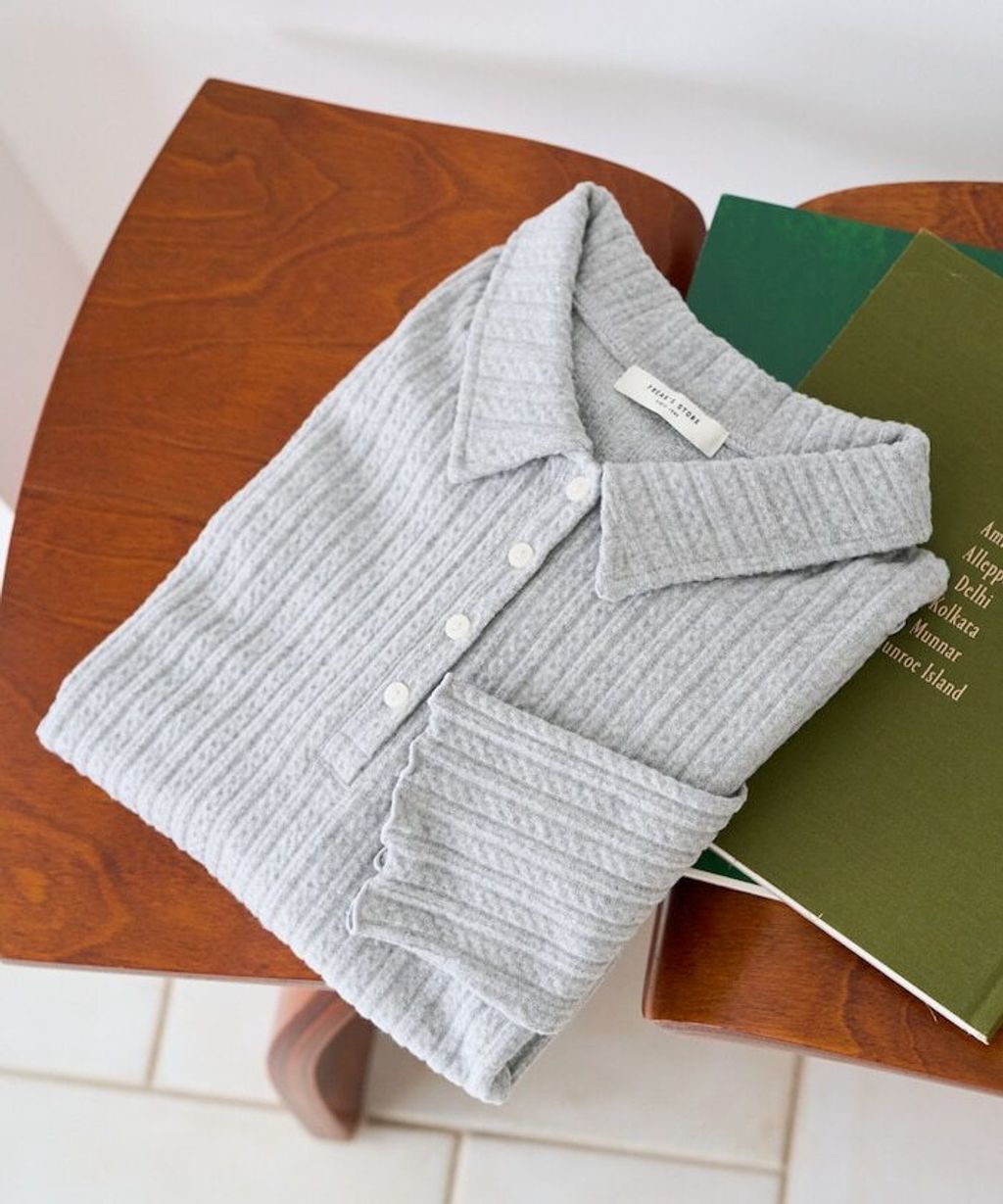 FREAKS STORE 細編麻花保暖POLO領針織上衣_23