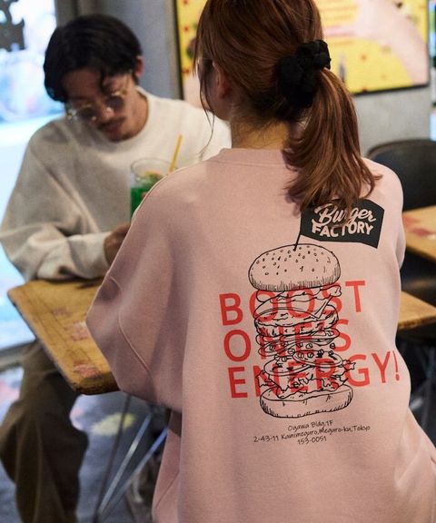 Burger Factory×FREAKS STORE 解構漢堡刷毛大學T_5
