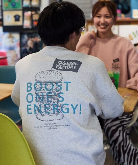 Burger Factory×FREAKS STORE 解構漢堡刷毛大學T_1