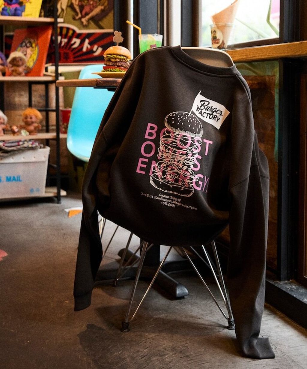 Burger Factory×FREAKS STORE 解構漢堡刷毛大學T_43