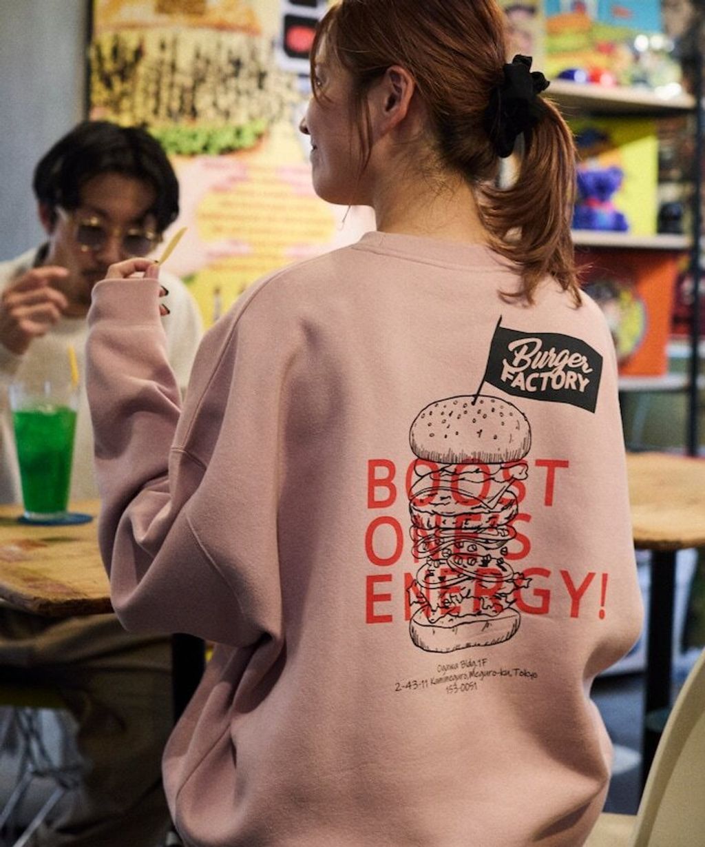 Burger Factory×FREAKS STORE 解構漢堡刷毛大學T_24