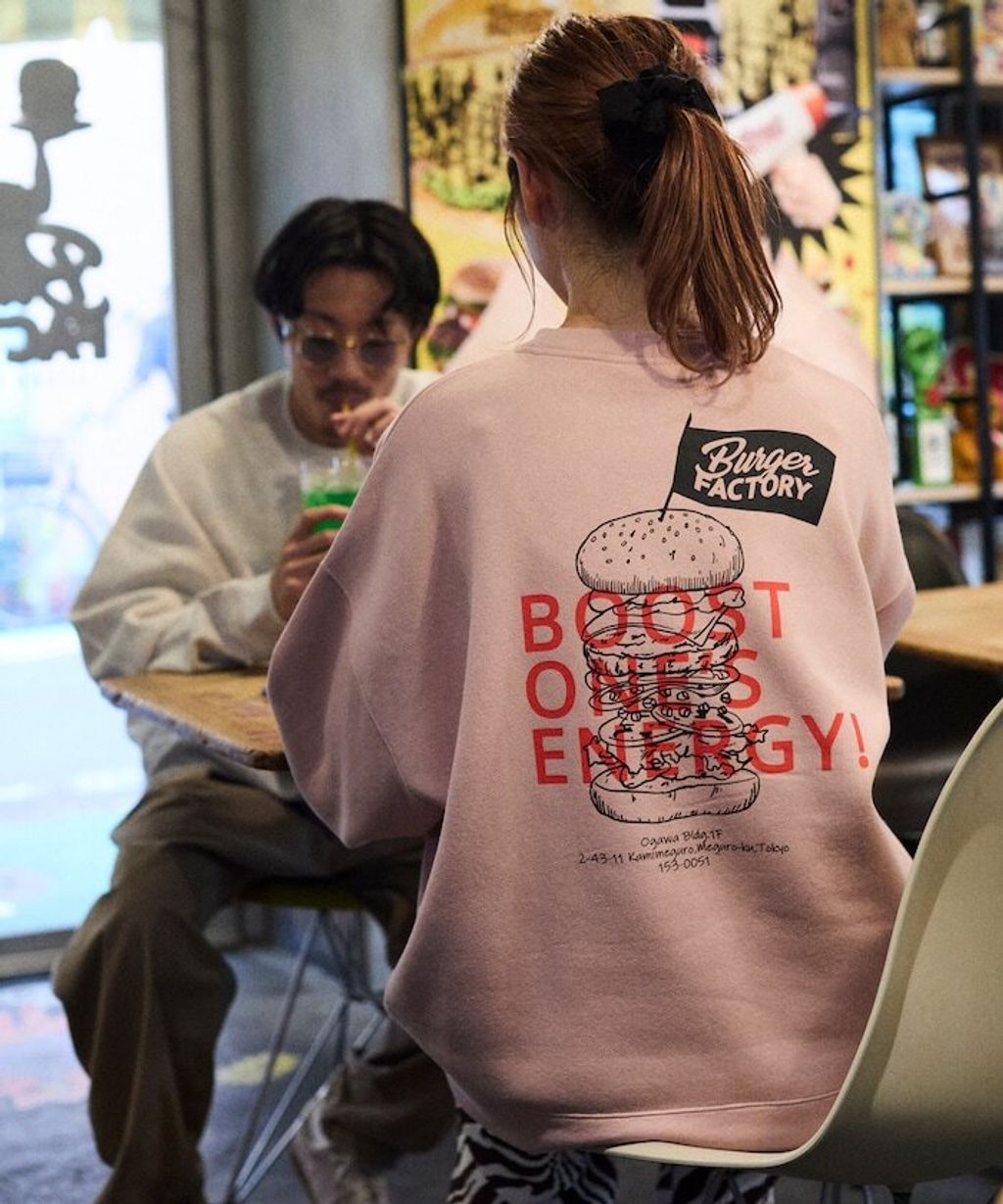 Burger Factory×FREAKS STORE 解構漢堡刷毛大學T_21