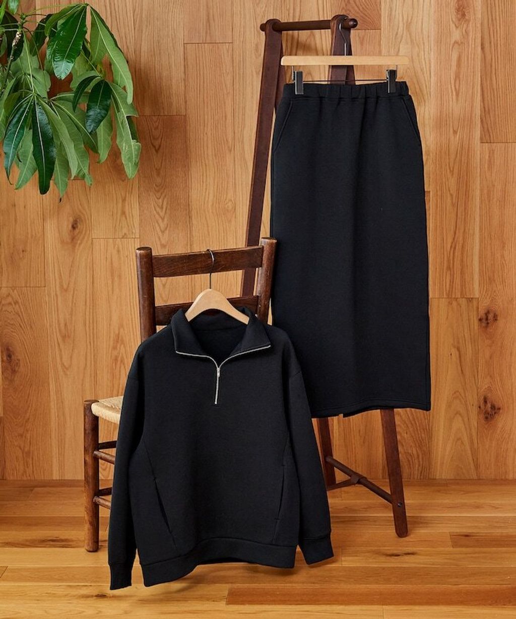 FREAKS STORE 太空棉半開襟上衣+修身長裙兩套組_3