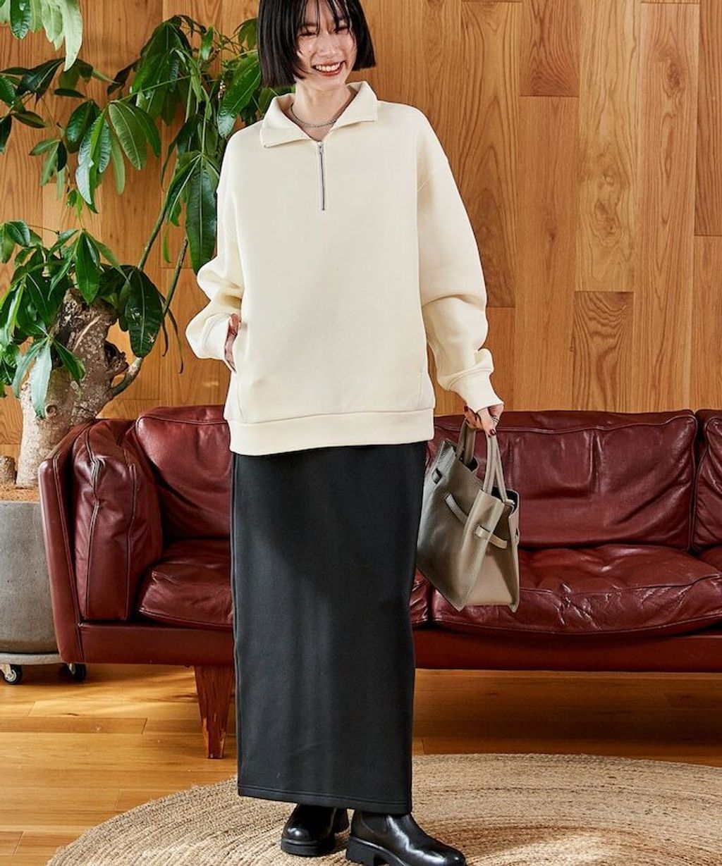 FREAKS STORE 太空棉半開襟上衣+修身長裙兩套組_75