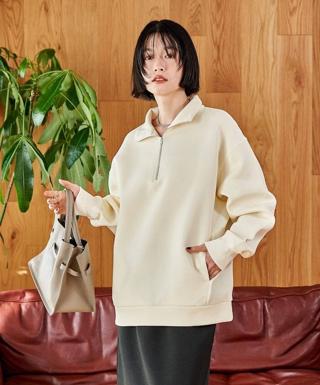 FREAKS STORE 太空棉半開襟上衣+修身長裙兩套組_81