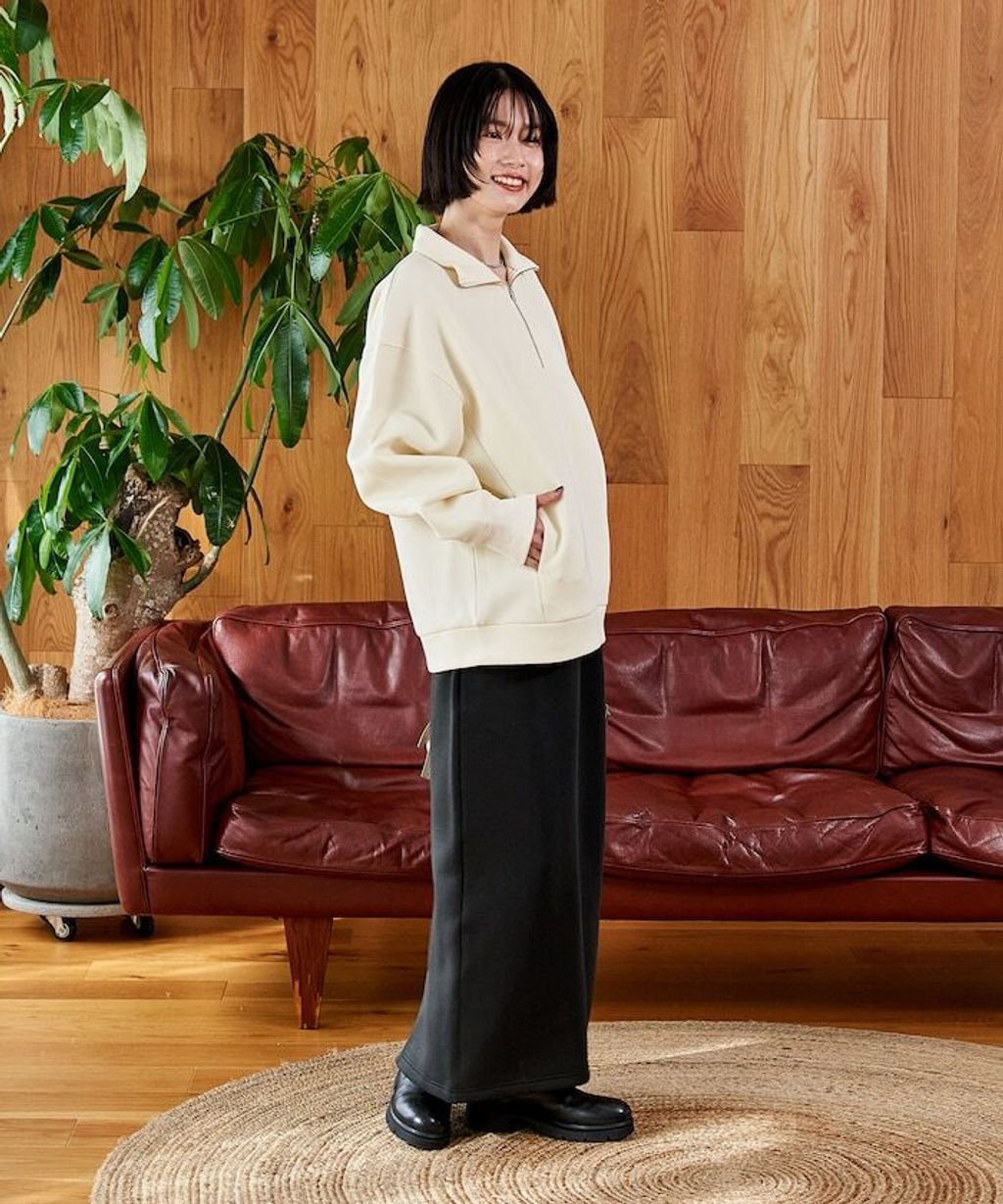 FREAKS STORE 太空棉半開襟上衣+修身長裙兩套組_73