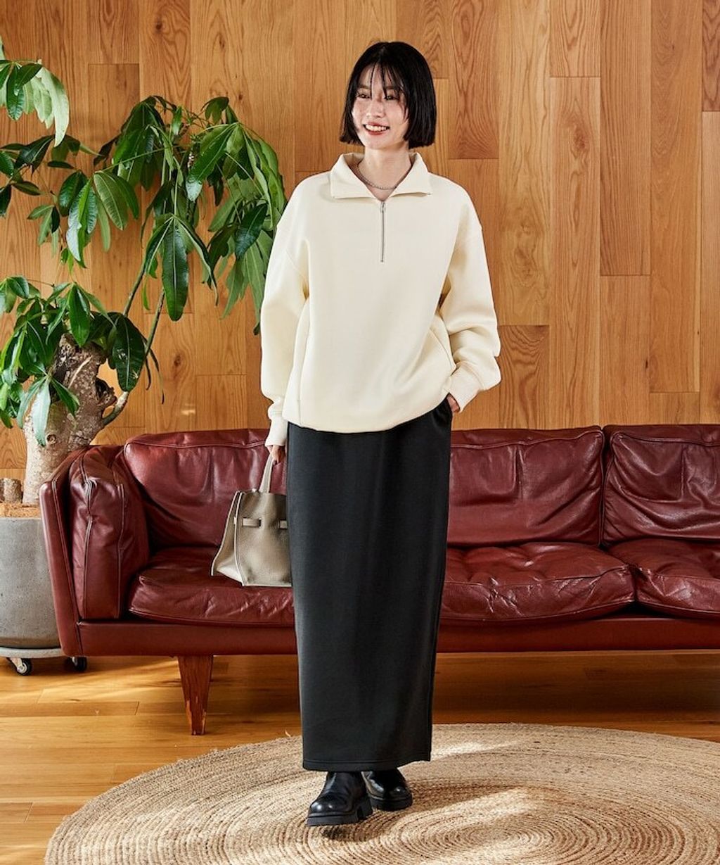 FREAKS STORE 太空棉半開襟上衣+修身長裙兩套組_68