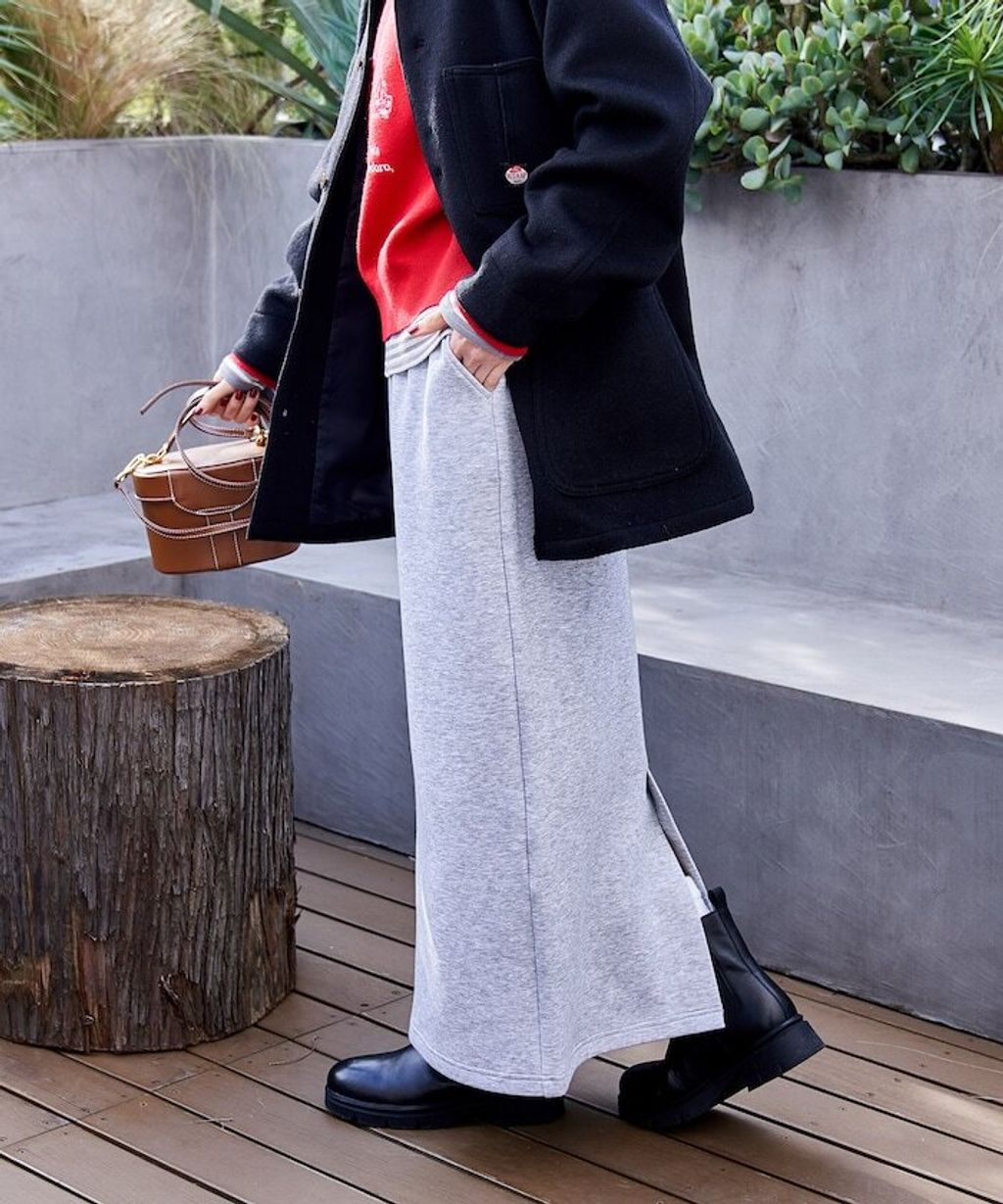 FREAKS STORE 太空棉半開襟上衣+修身長裙兩套組_64