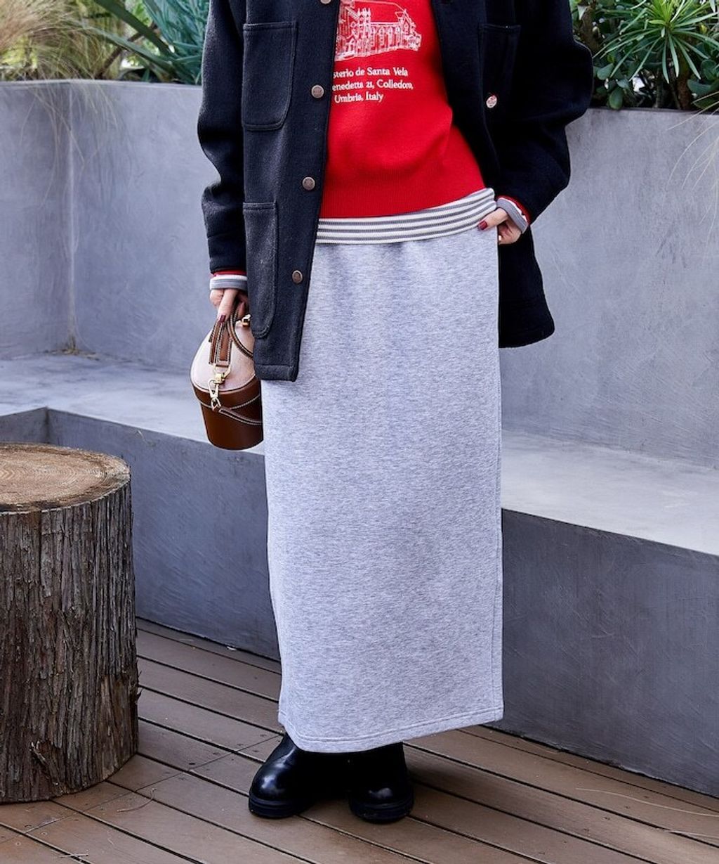 FREAKS STORE 太空棉半開襟上衣+修身長裙兩套組_62