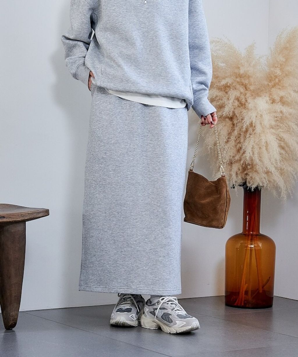 FREAKS STORE 太空棉半開襟上衣+修身長裙兩套組_54