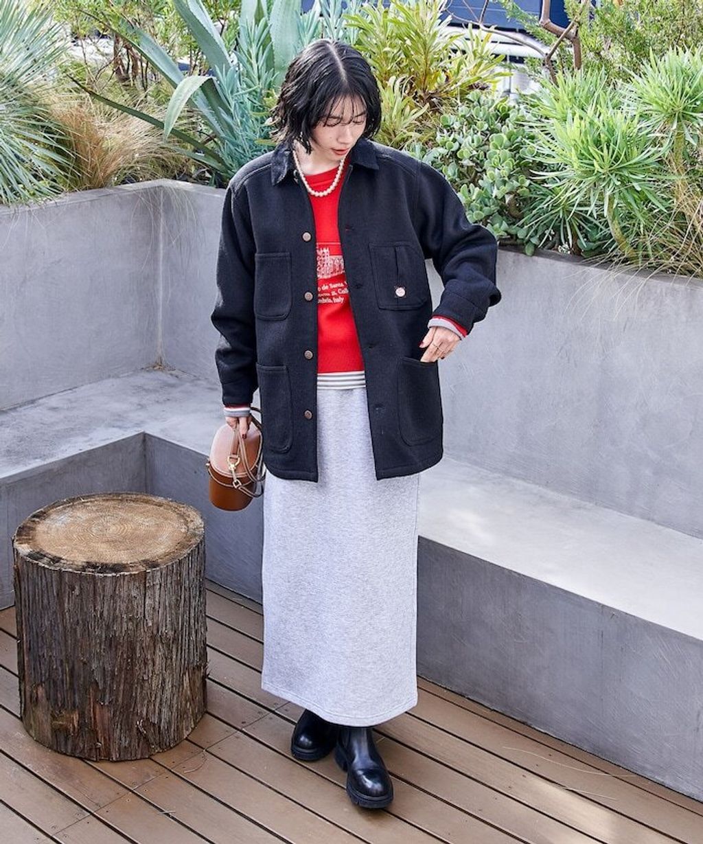 FREAKS STORE 太空棉半開襟上衣+修身長裙兩套組_58