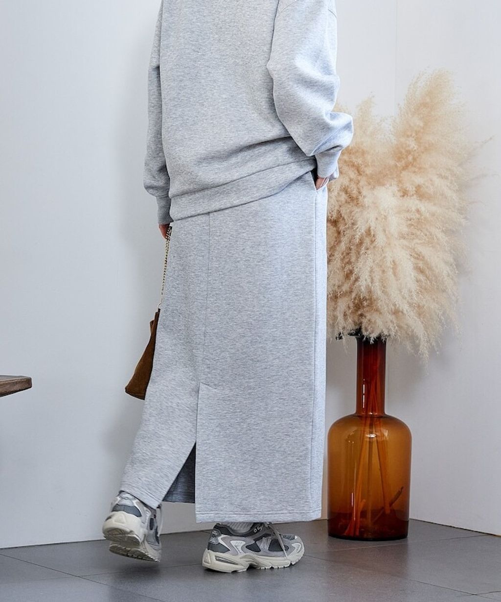 FREAKS STORE 太空棉半開襟上衣+修身長裙兩套組_55