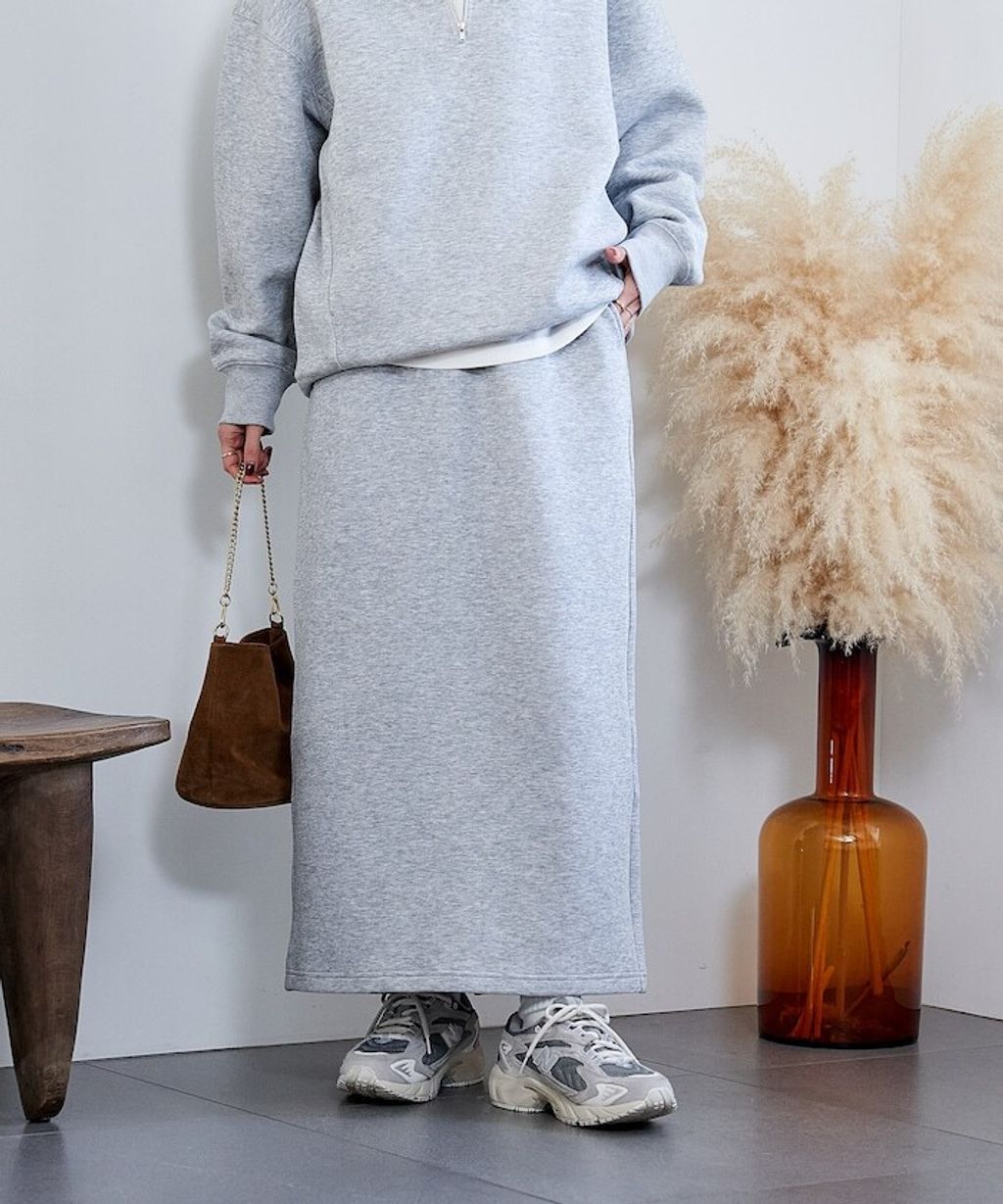 FREAKS STORE 太空棉半開襟上衣+修身長裙兩套組_57