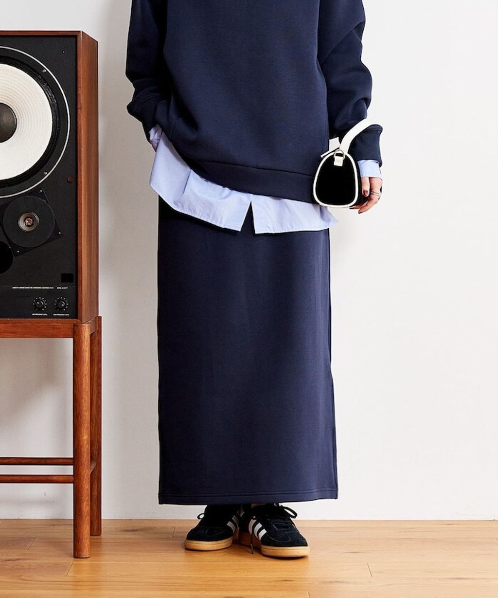 FREAKS STORE 太空棉半開襟上衣+修身長裙兩套組_22