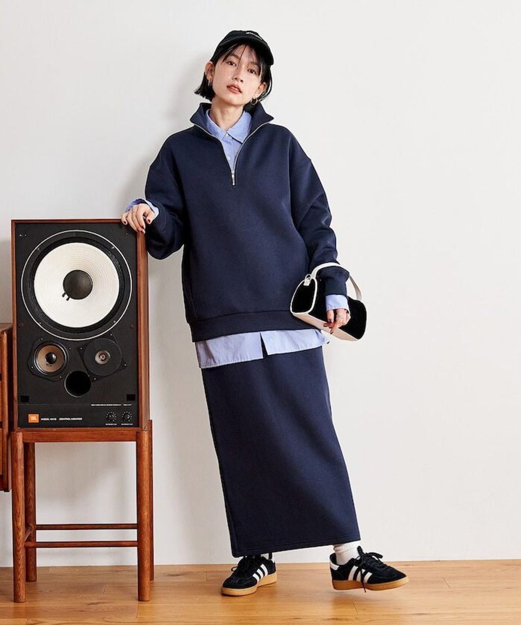 FREAKS STORE 太空棉半開襟上衣+修身長裙兩套組_13