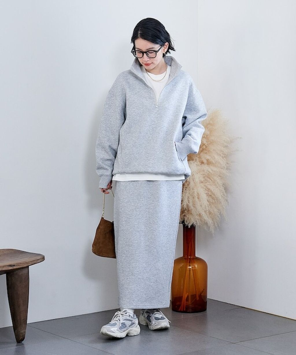 FREAKS STORE 太空棉半開襟上衣+修身長裙兩套組_41