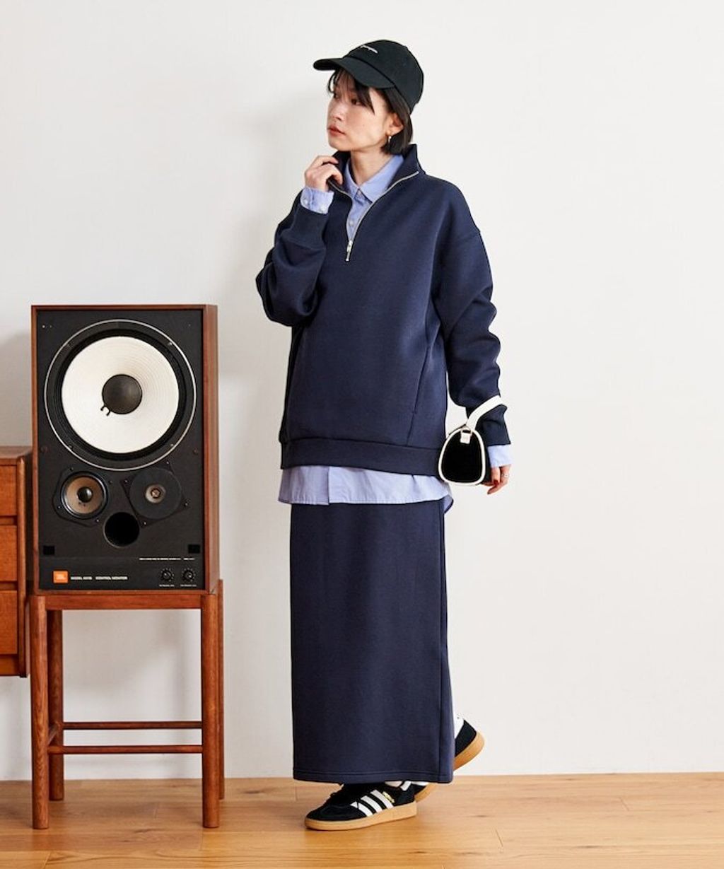 FREAKS STORE 太空棉半開襟上衣+修身長裙兩套組_11