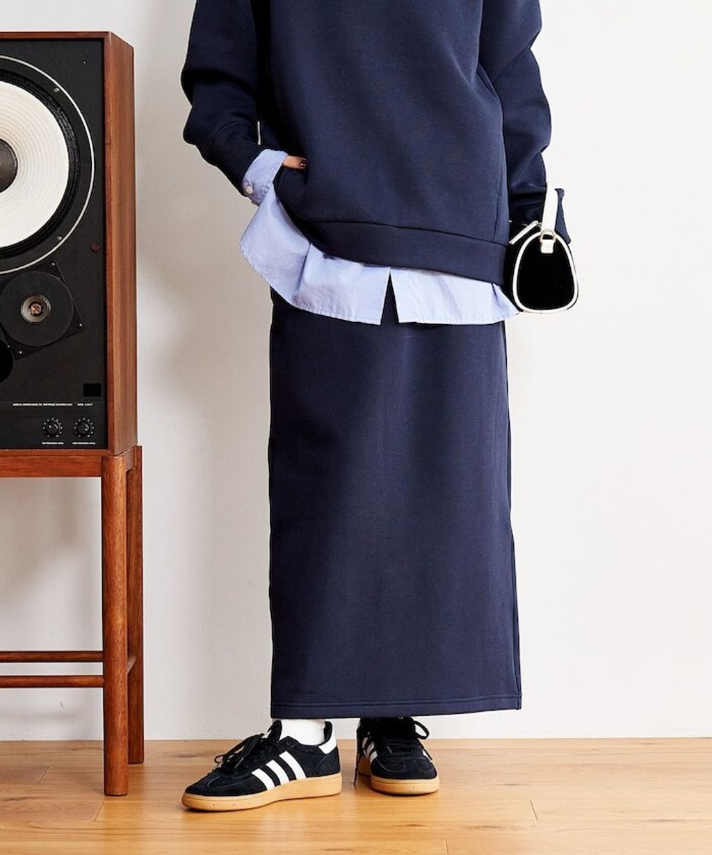 FREAKS STORE 太空棉半開襟上衣+修身長裙兩套組_21