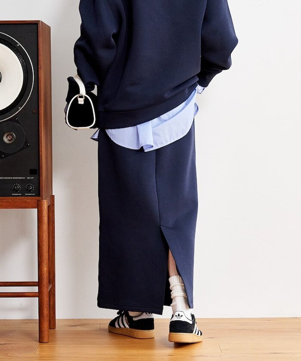 FREAKS STORE 太空棉半開襟上衣+修身長裙兩套組_24