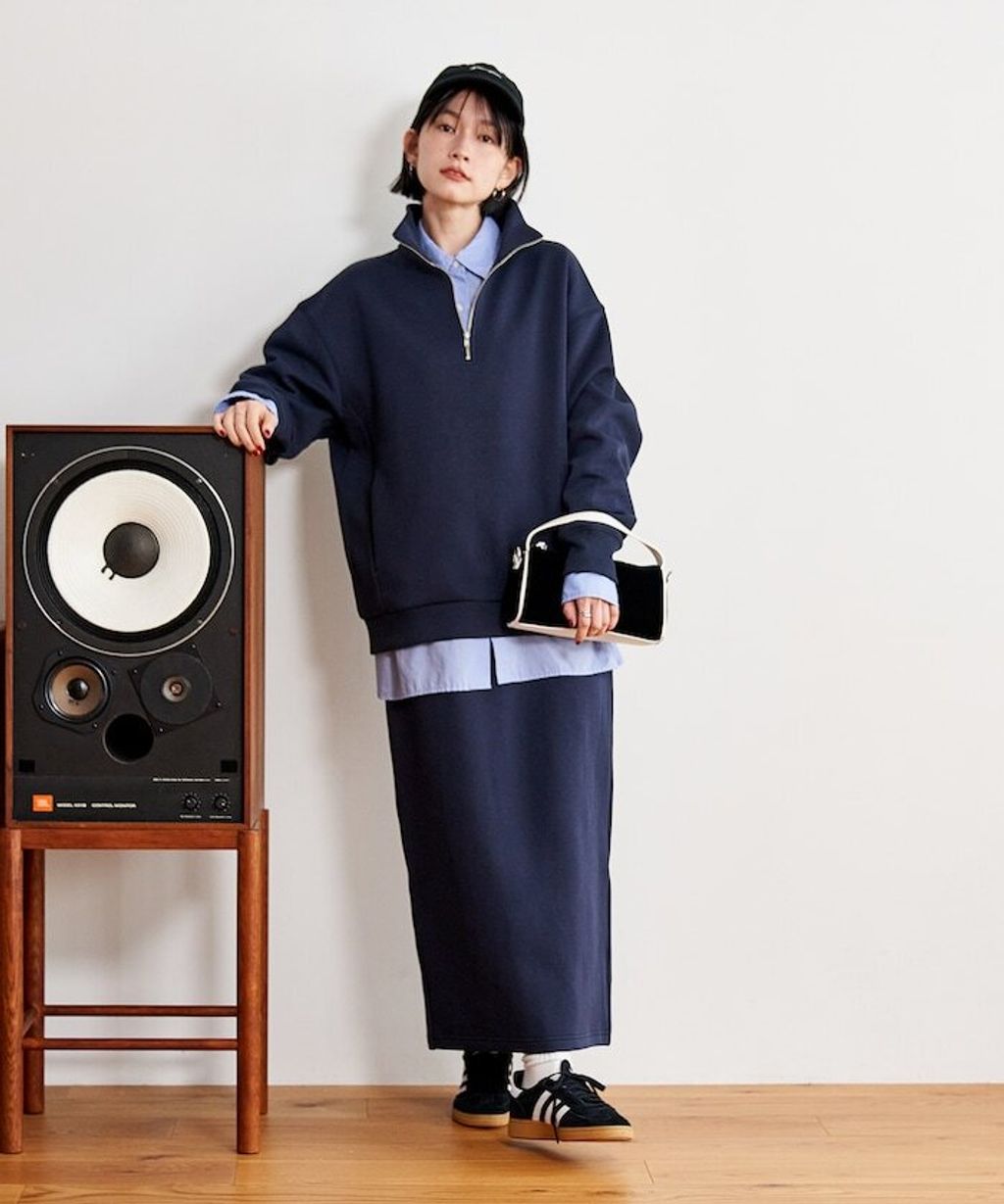 FREAKS STORE 太空棉半開襟上衣+修身長裙兩套組_12