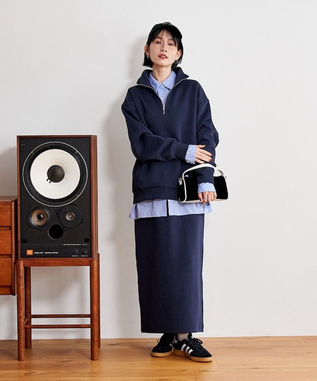 FREAKS STORE 太空棉半開襟上衣+修身長裙兩套組_7