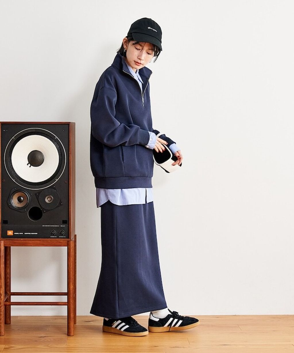 FREAKS STORE 太空棉半開襟上衣+修身長裙兩套組_9