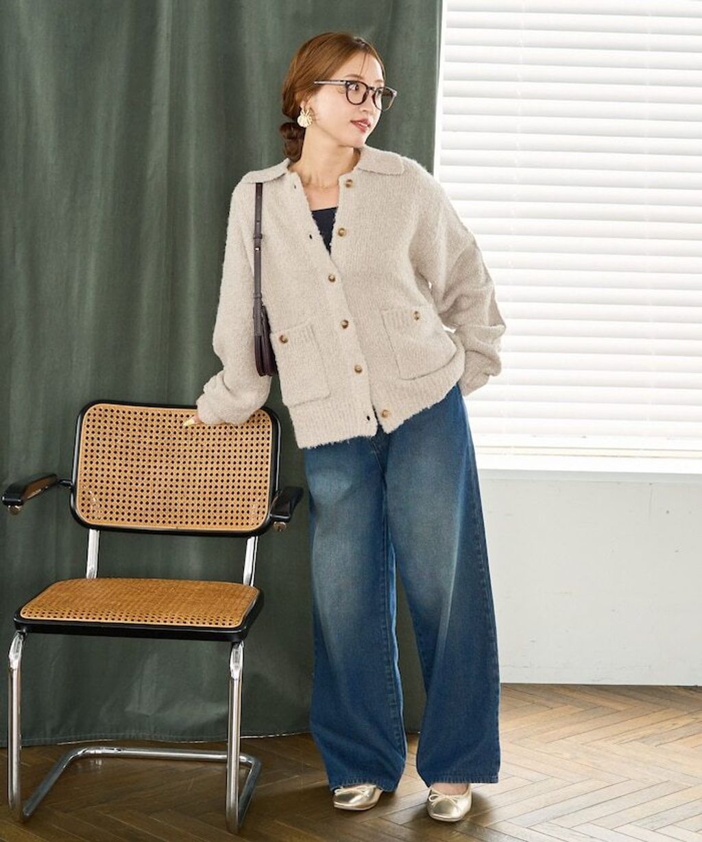 FREAKS STORE 法式復古暖感毛圈布POLO領針織開襟衫_7