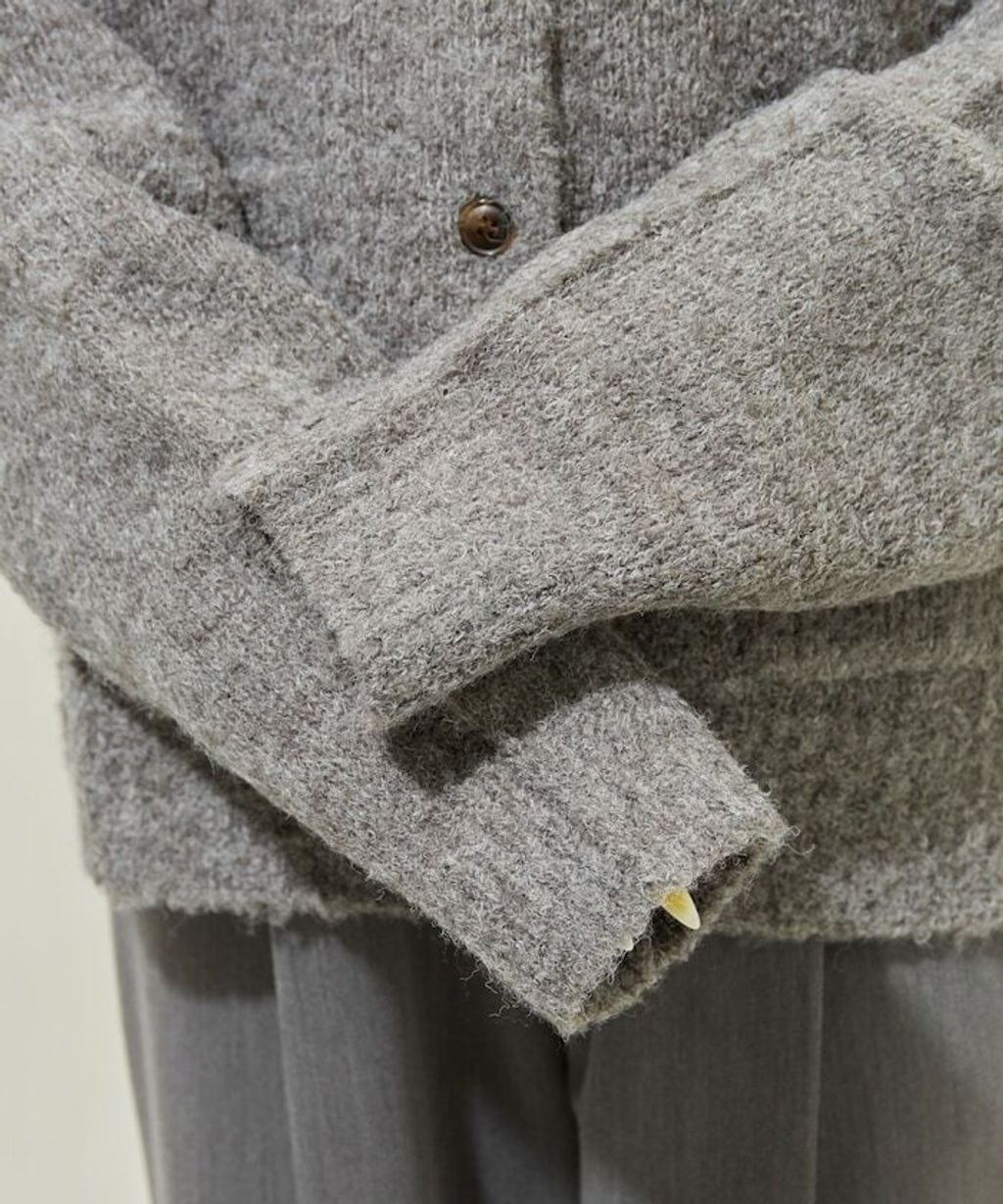 FREAKS STORE 法式復古暖感毛圈布POLO領針織開襟衫_57