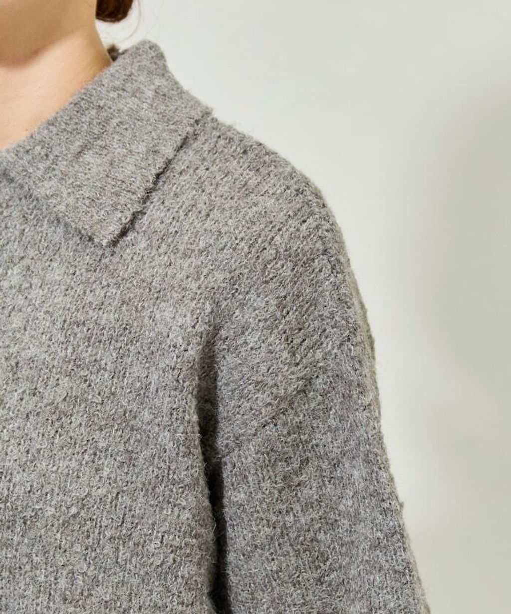 FREAKS STORE 法式復古暖感毛圈布POLO領針織開襟衫_55