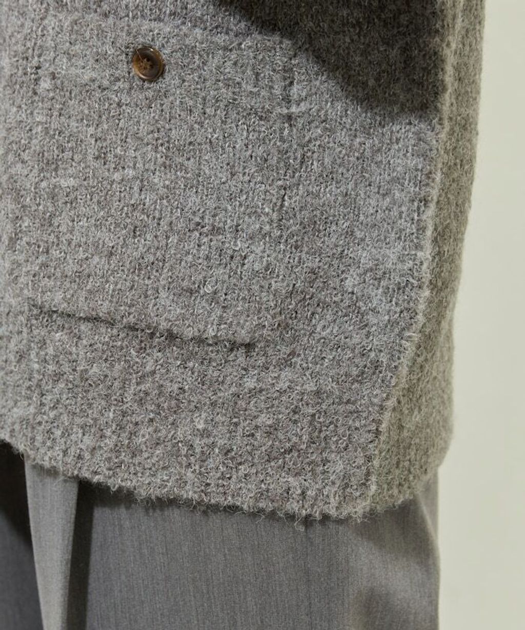 FREAKS STORE 法式復古暖感毛圈布POLO領針織開襟衫_59