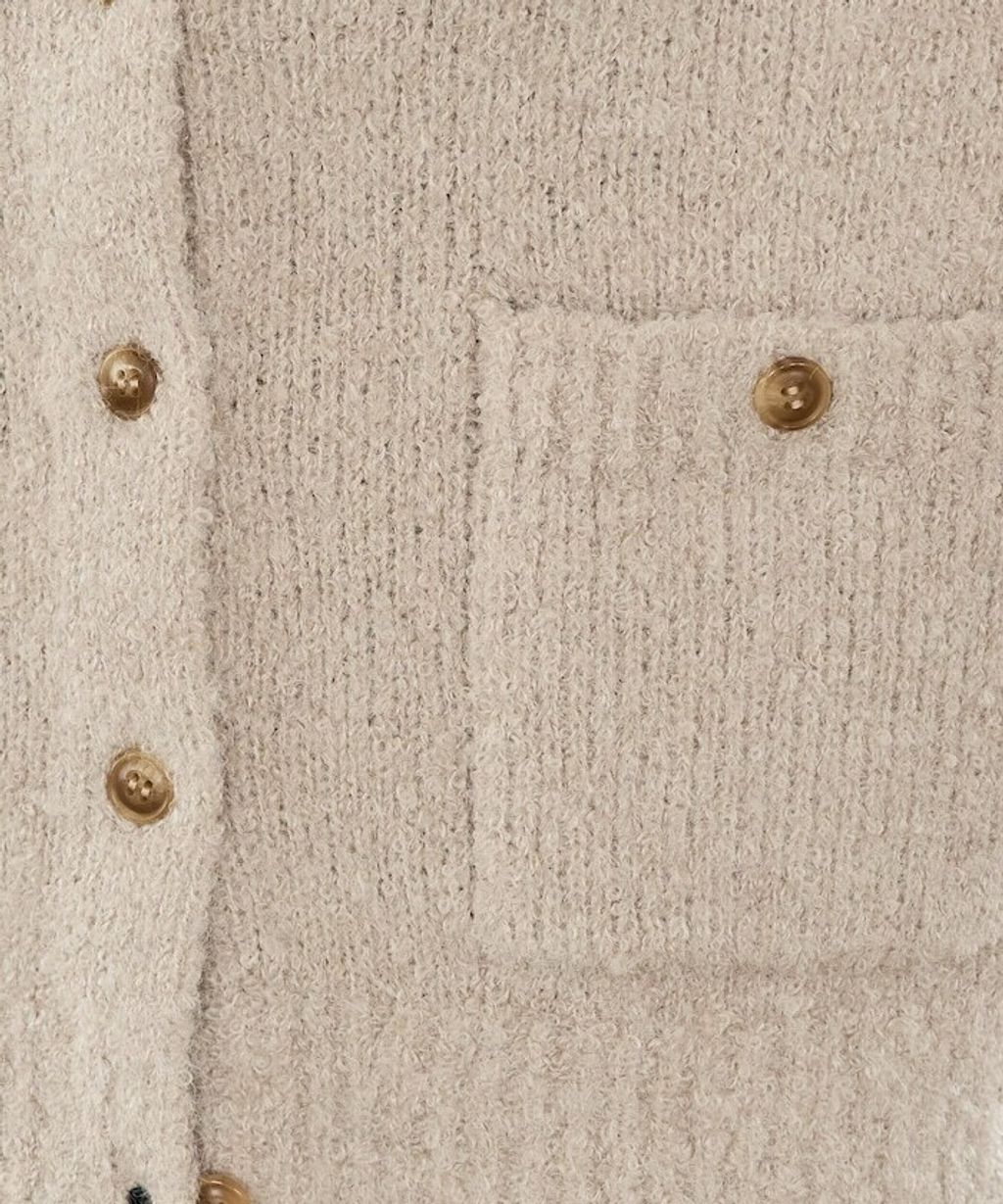 FREAKS STORE 法式復古暖感毛圈布POLO領針織開襟衫_15