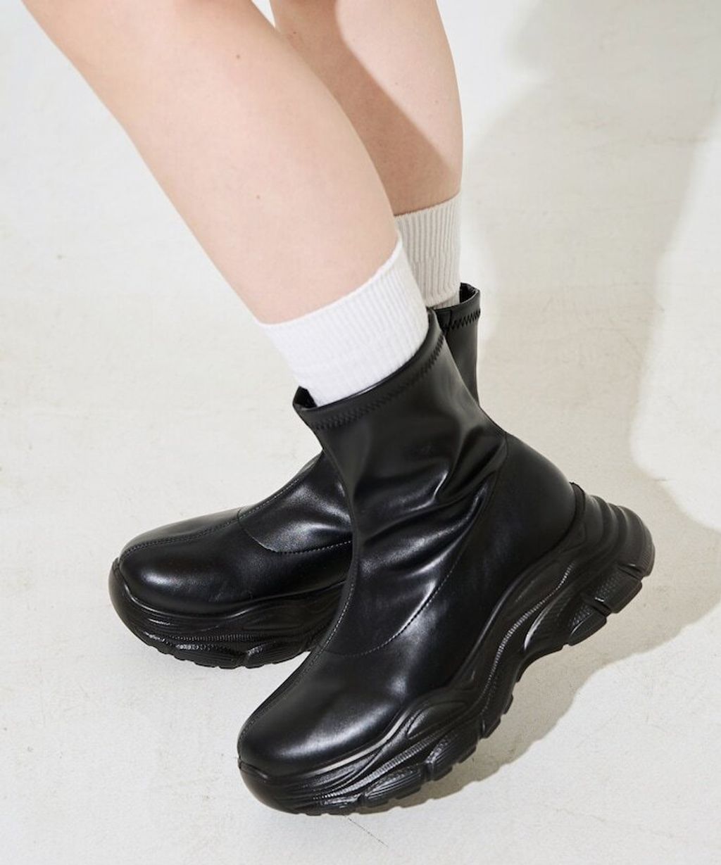 FREAKS STORE 防潑水防滑厚底皮革質感短靴_16