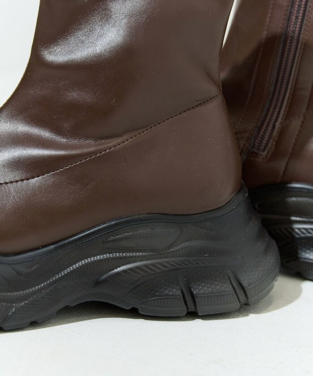 FREAKS STORE 防潑水防滑厚底皮革質感短靴_20