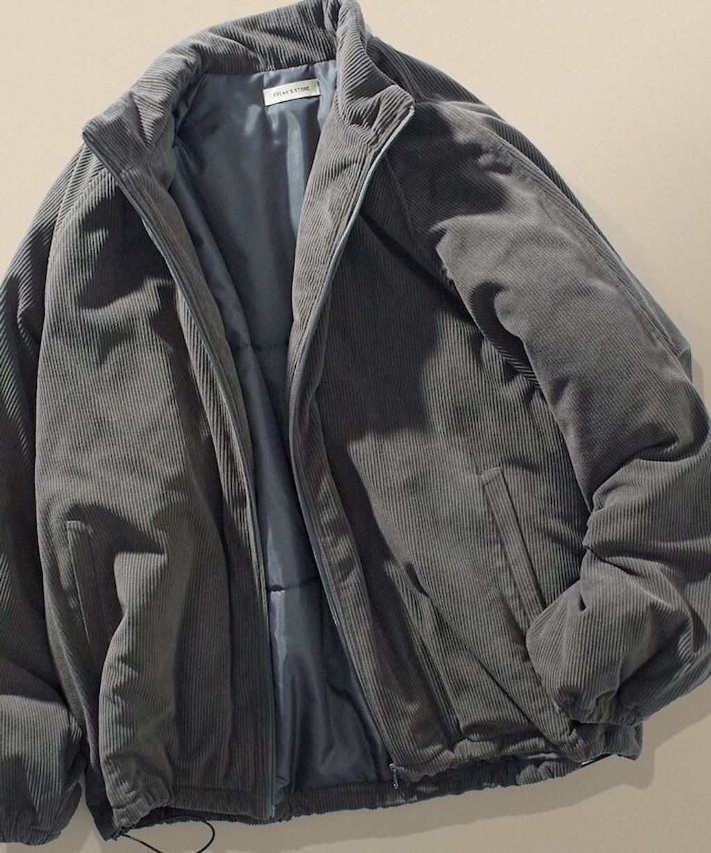 FREAKS STORE 寬鬆版型厚棉保暖燈芯絨立領外套_5